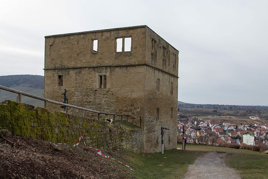 Castle, Stetten, Old, Lapsed, y castle, masonry, ruin, stone HD wallpaper
