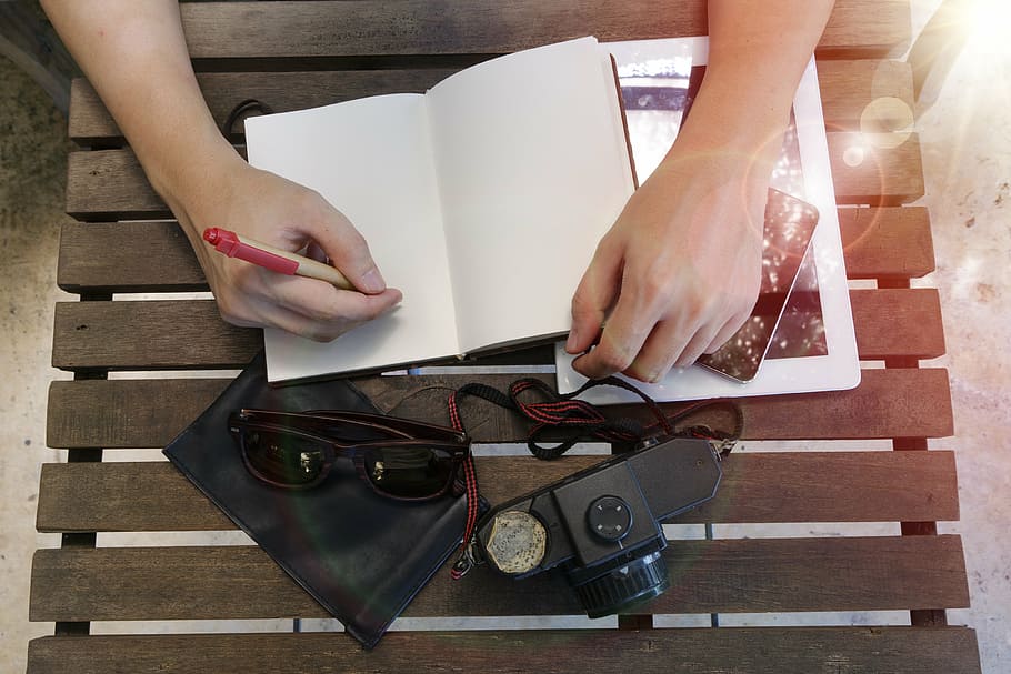 person writing on notebook, hand, arm, pen, write, tablet, mobile HD wallpaper