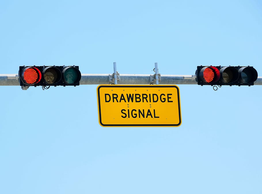 Draw Bridge, Signal, Warning, draw bridge signal, red light, HD wallpaper