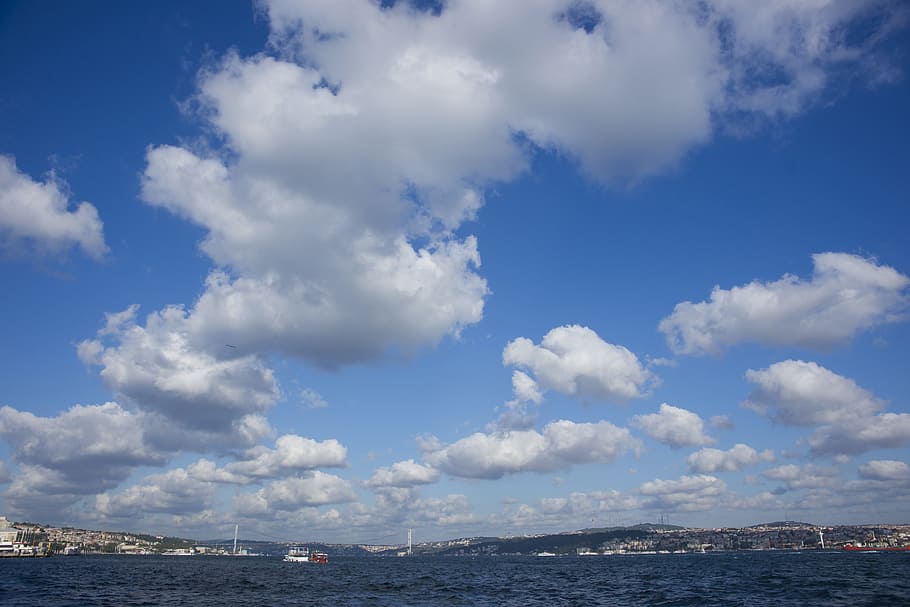 sky, cloud, blue, white, solar, summer, clouds, sunset, white clouds HD wallpaper
