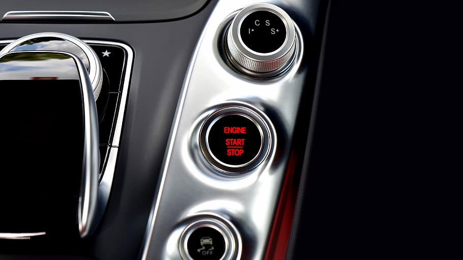 closeup photo of vehicle automatic ignition start button, Car HD wallpaper