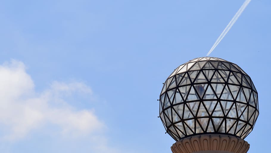 sky, outdoors, sphere, ball, blue, bright, light, texture, design HD wallpaper