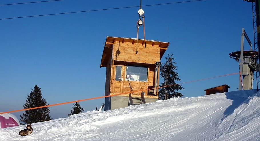 Landscape, Winter, Snow, Ice, Hut, View, viewing, building HD wallpaper