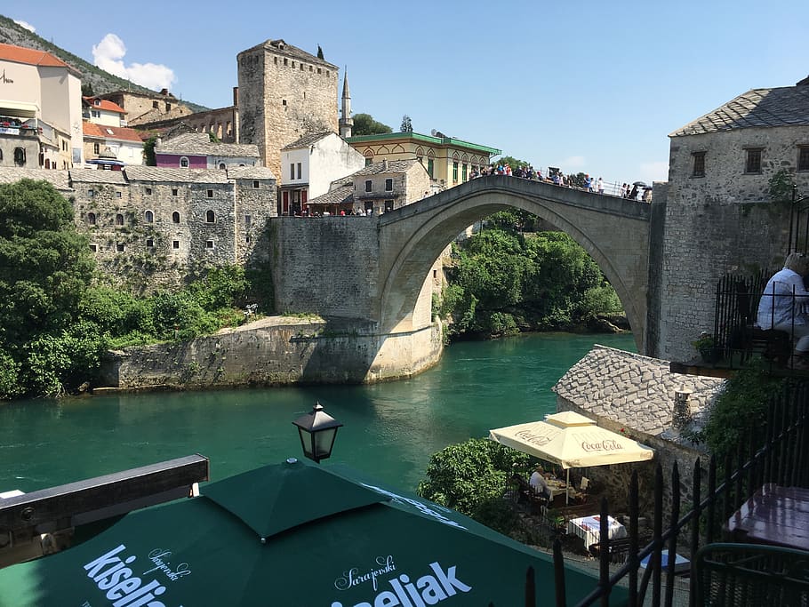 mostar, bridge, bosnia, herzegovina, river, architecture, travel, HD wallpaper