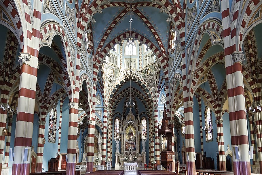 colombia, bogotá, church, nuestra señora del carmen, interior, HD wallpaper