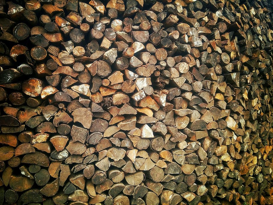 texture, pieces, wood, large group of objects, full frame, log HD wallpaper