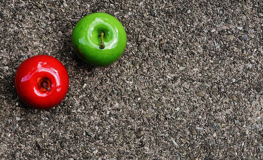 apple, red, green, fruit, deco, decoration, red apple, green apple HD wallpaper
