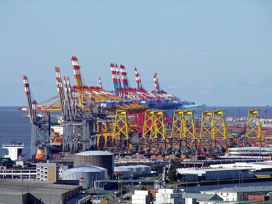 industrial district during daytime, bremerhaven, port, container terminal