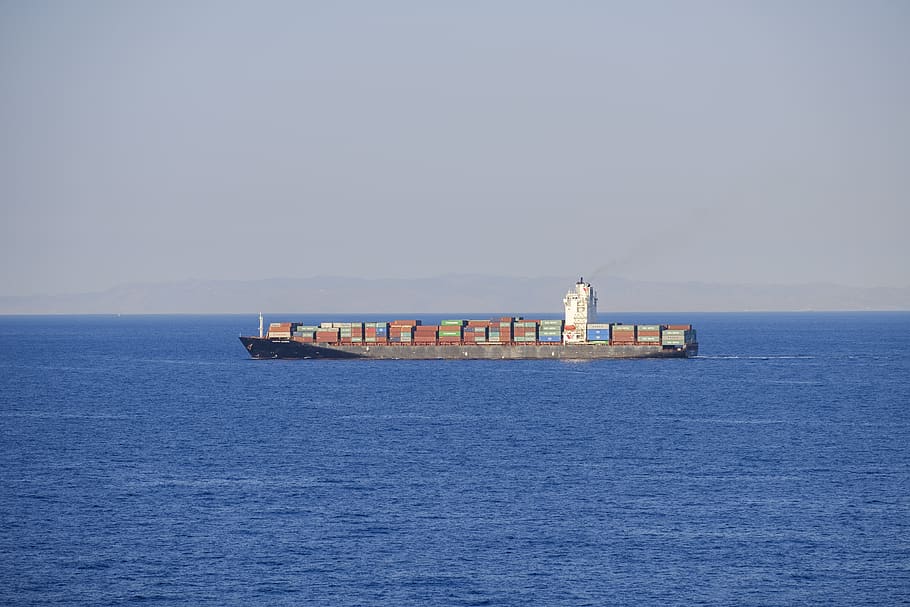 ship, freighter, frachtschiff, transport ship, cargo vessel, HD wallpaper