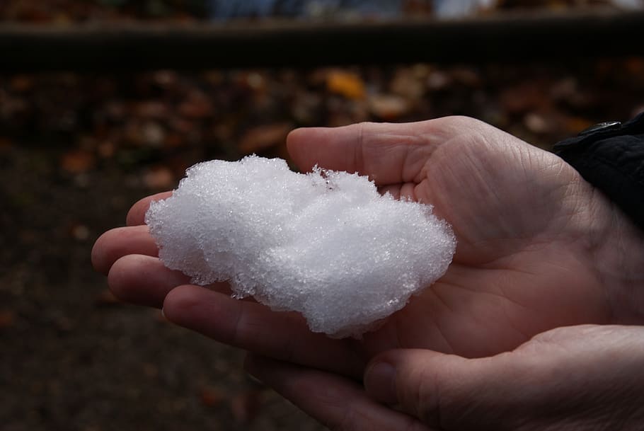 snow, water, hand, winter, melt, cold, keep, human hand, human body part HD wallpaper