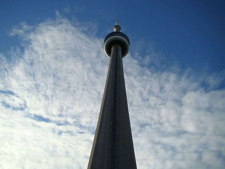 Tall, Cn-Tower, Toronto, Canada, sky, clouds, architecture HD wallpaper