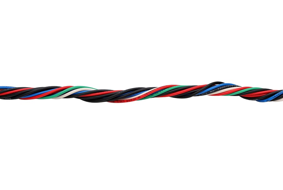 wire, cable, twisted, hardware, spiral, multi colored, striped HD wallpaper