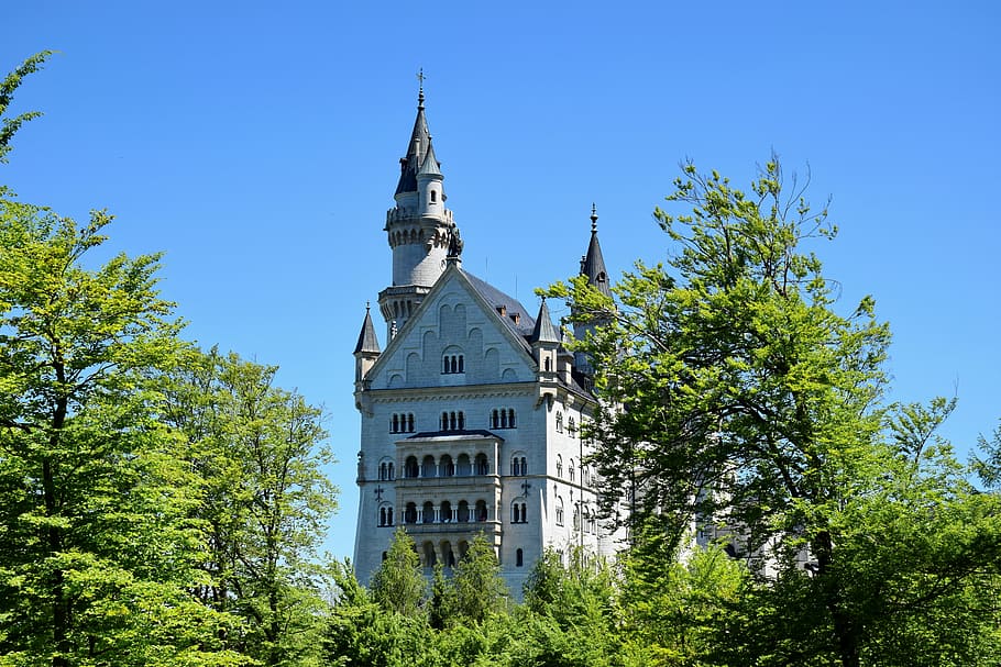 Neuschwanstein, Gothic cathedral, castle, turet, tower, building HD wallpaper