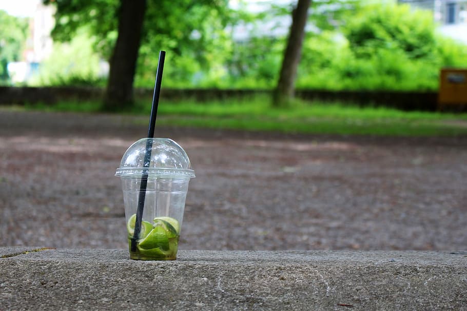clear plastic disposable cup, Smoothie, Plastic Cups, Empty HD wallpaper