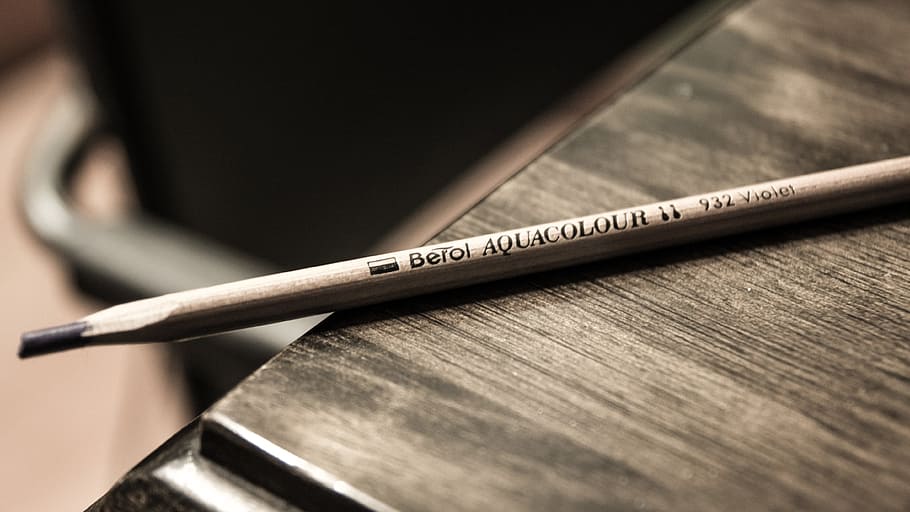 brown and black pencil on table, decorum, indoor, study, focus HD wallpaper