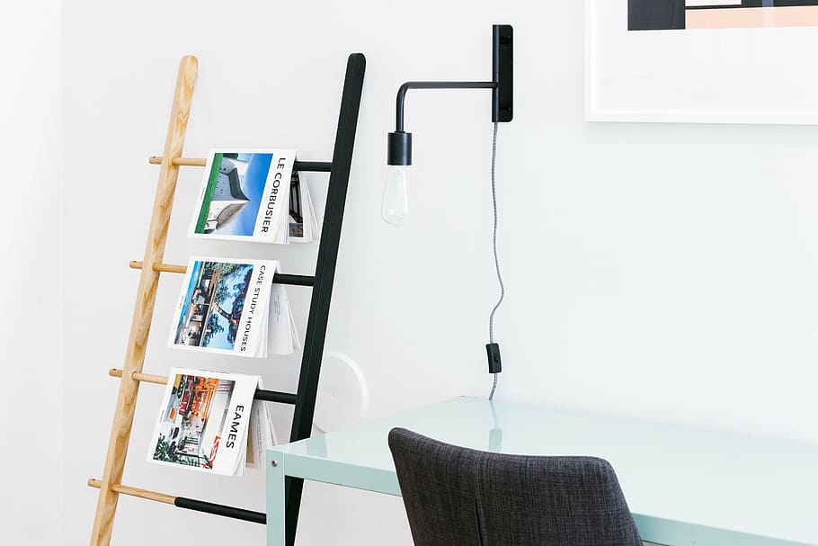magazines on rack beside wall, newspaper, interior, business HD wallpaper