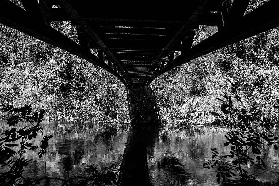 bridge, reflection, water, river, architecture, evening, waterfront HD wallpaper