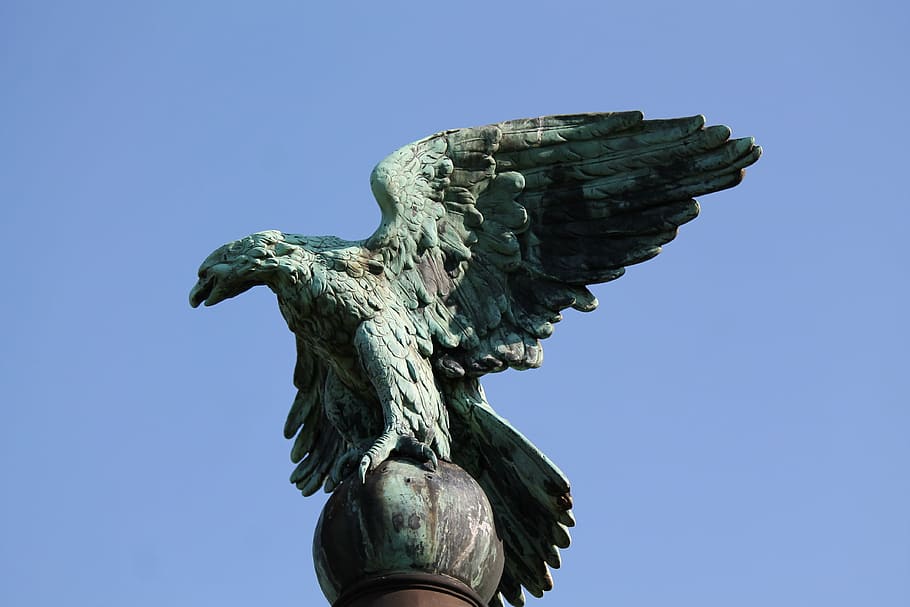 monument, adler, raptor, statue, bird, griffin, symbol, elegance HD wallpaper