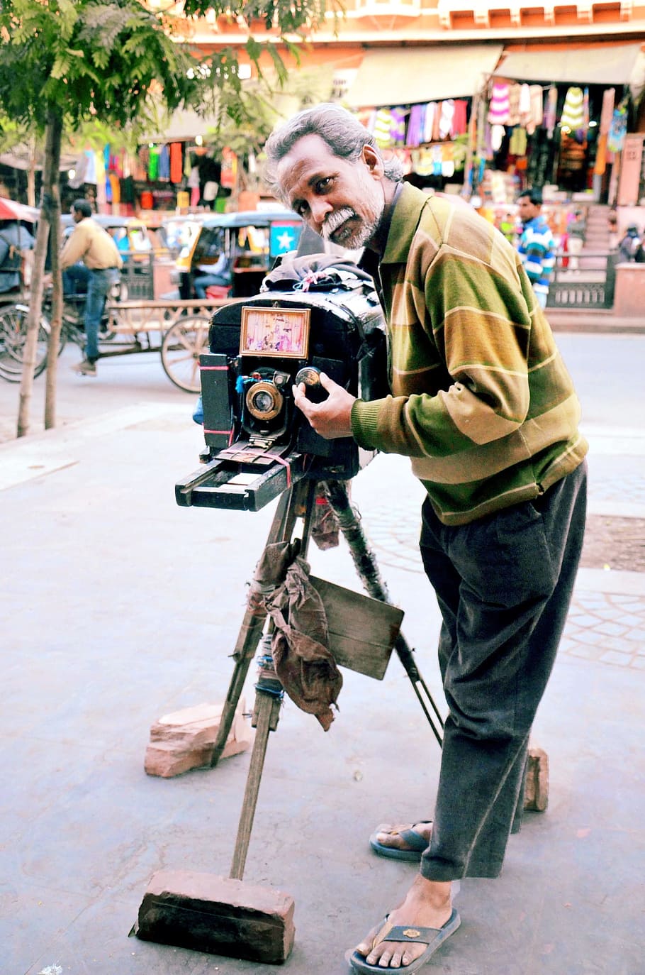 old camera man, jaipur, old man, one person, real people, casual clothing HD wallpaper