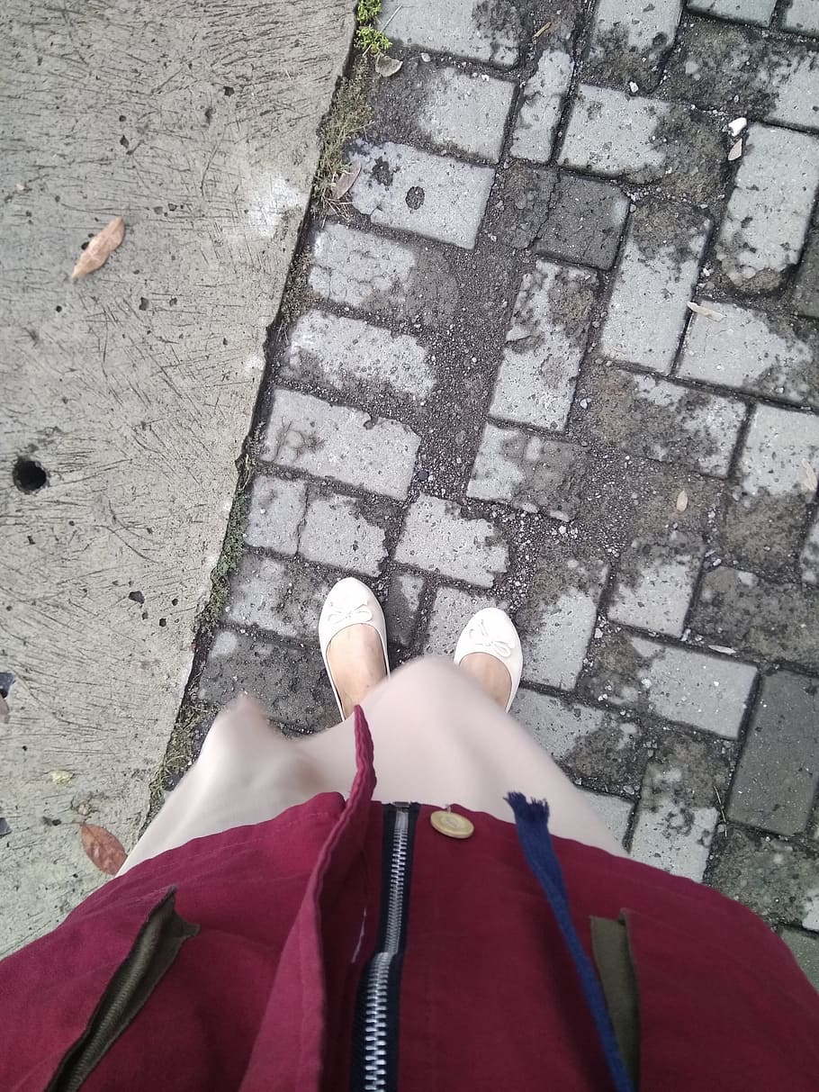 walking, shoes, road, high angle view, one person, low section HD wallpaper