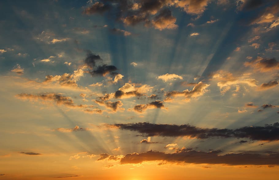 sunrise, clouds, sky, sunset, weather, cloud - sky, beauty in nature HD wallpaper