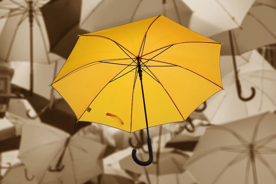HD wallpaper: yellow and black umbrella, Color, Atmosphere, Mood, attitude  to life | Wallpaper Flare
