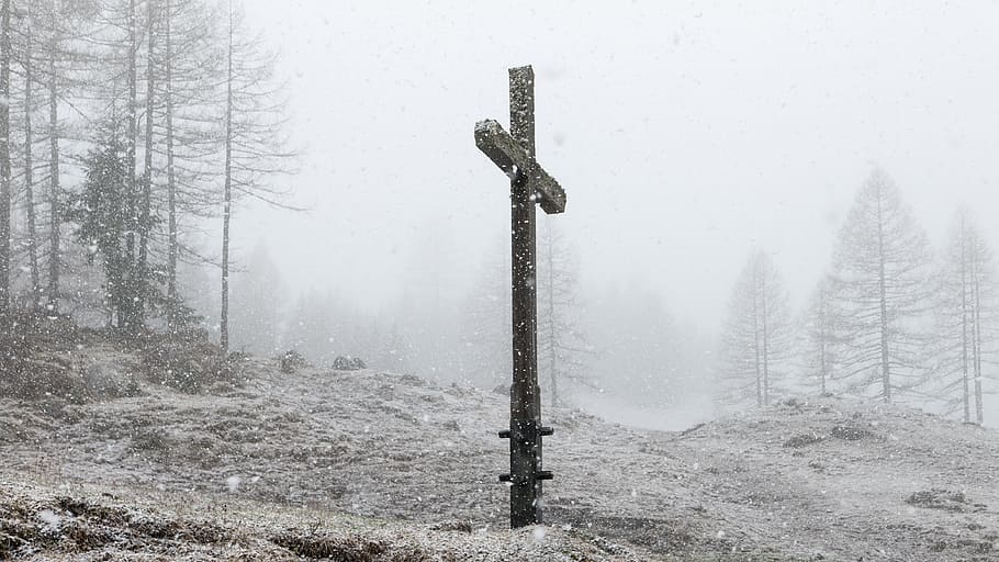 Winter, Snow, Snowfall, Cross, Wintry, cold, vorarlberg, fog HD wallpaper