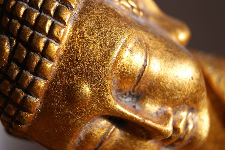 buddha, statue, gold, gold colored, sculpture, human representation HD wallpaper