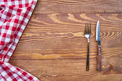 gray steel fork and knife, hunger, metal, nobody, studio, background HD wallpaper
