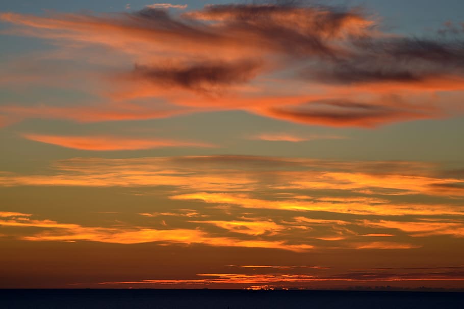 Sky, Clouds, Sunrise, Spain, Nature, red, scenic, sunset, sea HD wallpaper