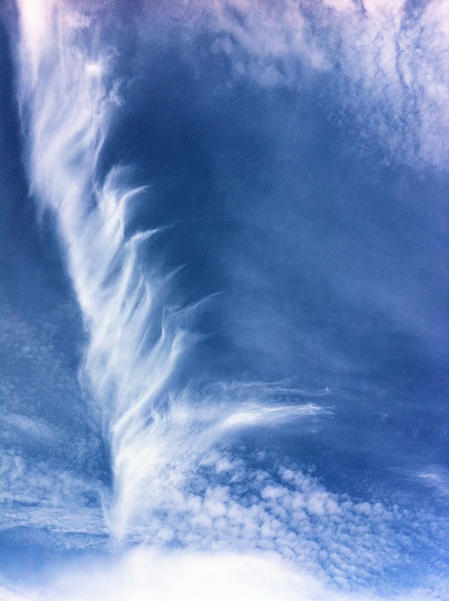 Clouds, Cirrus, Clear, Nature, sky, blue, weather, calm, wispy HD wallpaper