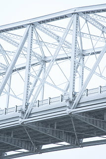 low-angle photography of white truss bridge, architecture, building HD wallpaper