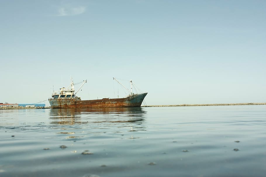 ship, hulk, turkey, rize, beach, marine, coastal, water, nautical vessel, HD wallpaper