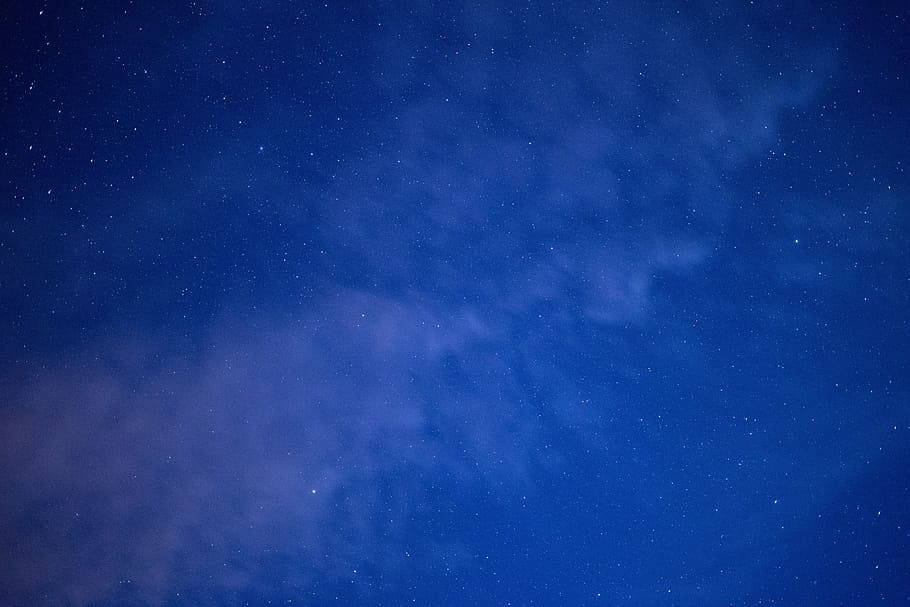 blue sky and stars digital wallpaper, clouds, nature, night HD wallpaper