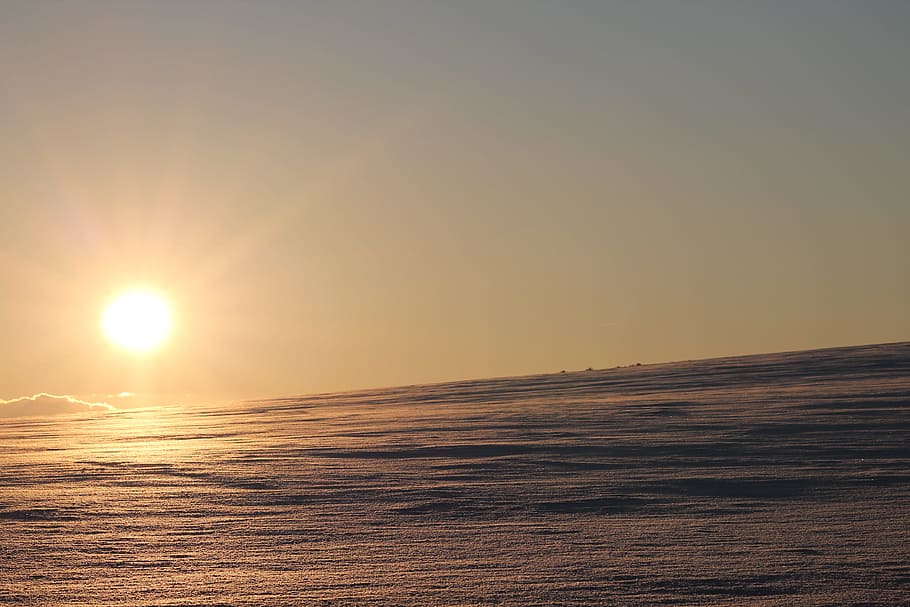 sunset, snow, blue, bavaria, sky, beauty in nature, scenics - nature HD wallpaper