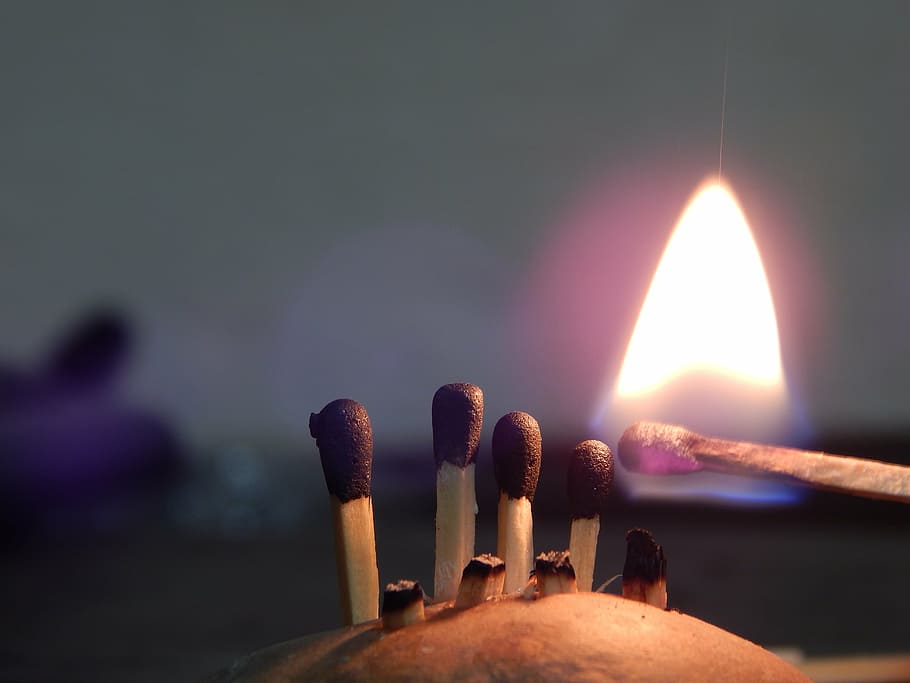 fire, match, flame, burn, matchstick, burning, fire - Natural Phenomenon HD wallpaper