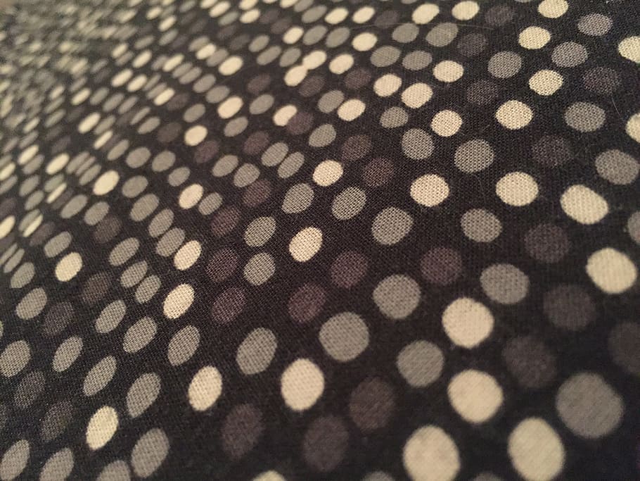 white and black polka-dot textile, pillow, black white, nice HD wallpaper