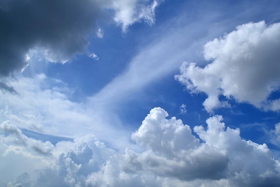 clouds, miracle, beautiful, sky, blue, white, light, cloudy HD wallpaper