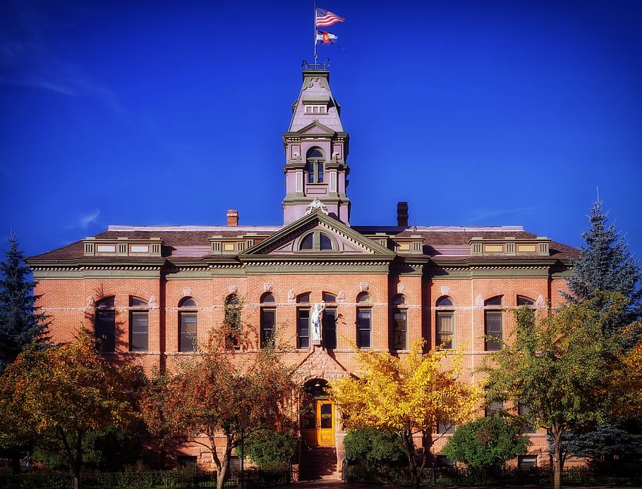 aspen, colorado, sky, courthouse, building, architecture, fall HD wallpaper