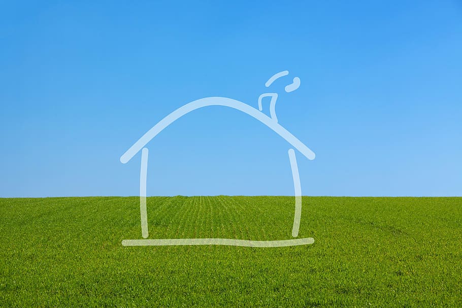 grassland with house overlay at daytime, project, sky, mortgage HD wallpaper