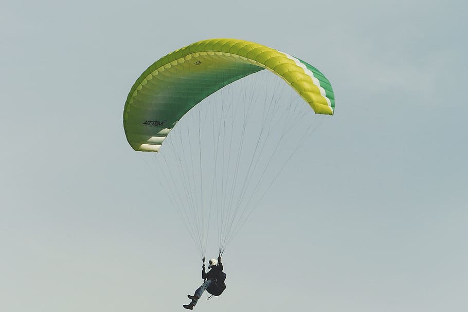 Paraglider, Paragliding, Fly, Freedom, landing, tegelberg, allgäu, HD wallpaper
