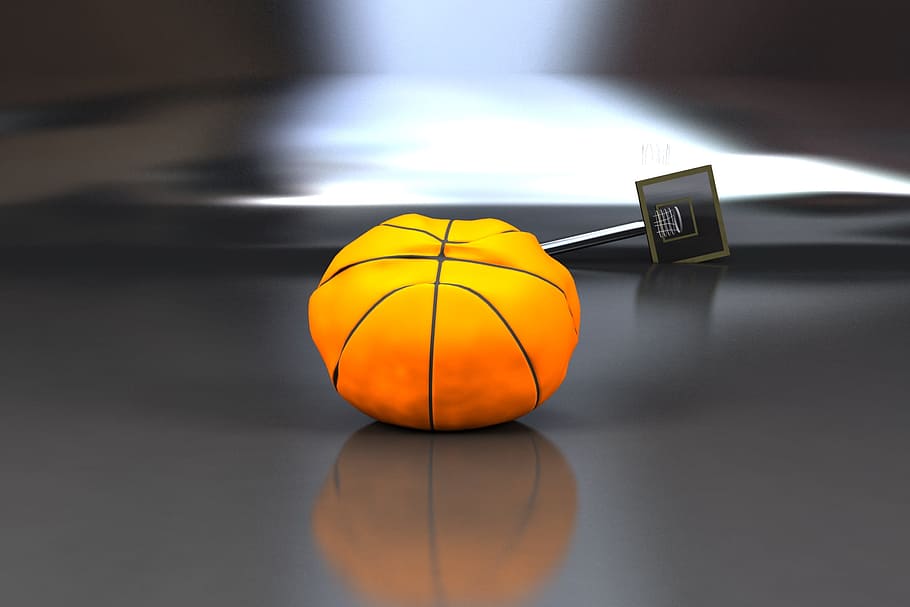 ball, darkness, competition, indoors, orange color, single object HD wallpaper