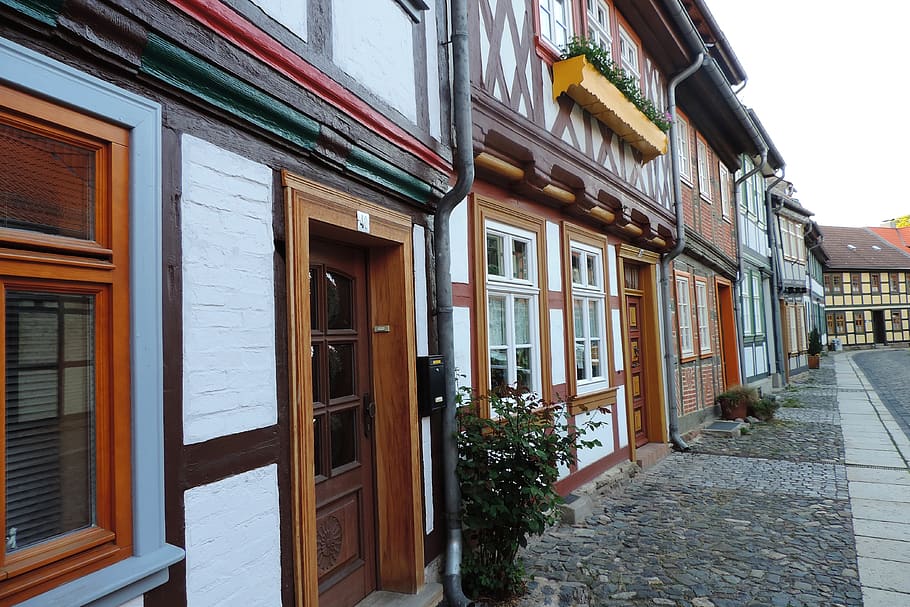wernigerode, historic center, truss, architecture, building exterior HD wallpaper