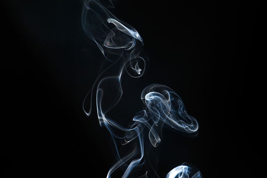 photo of smoke illustration, white smoke with black background HD wallpaper