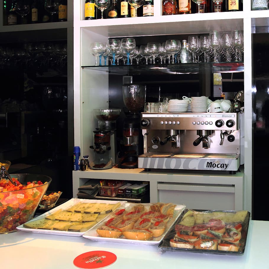 restaurant, drinks, coffee, food, tray, pub, food and drink HD wallpaper