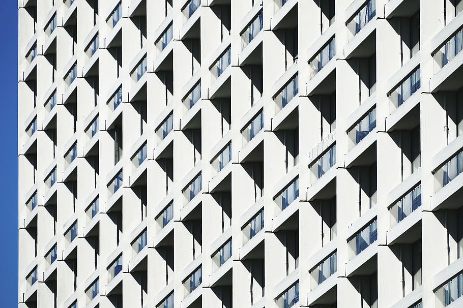 white concrete building, texture, architecture, interior, house HD wallpaper