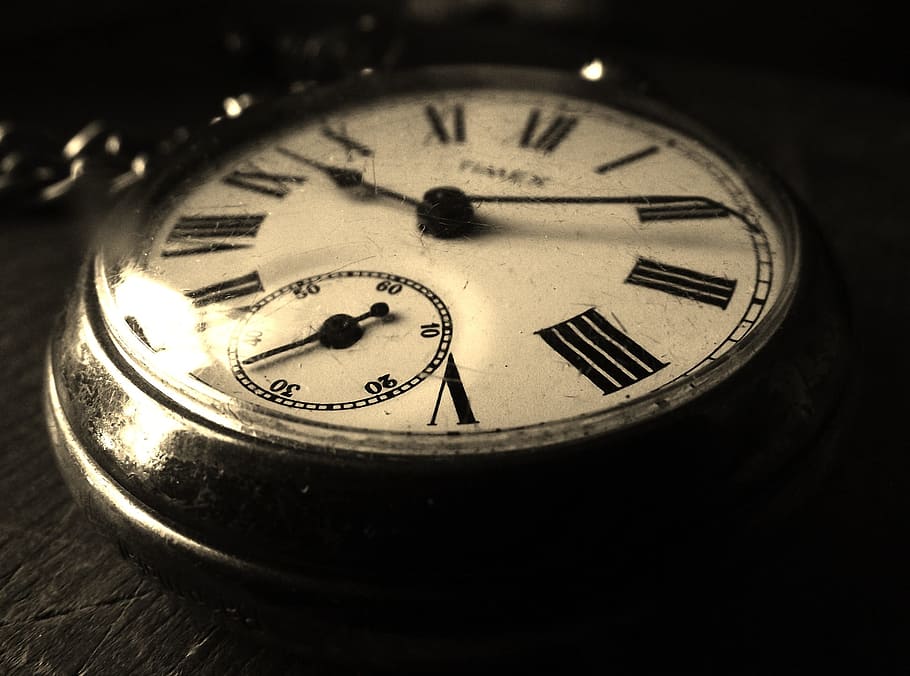 round gray pocketwatch displaying 9:09, Vintage, Clock, Wind Up HD wallpaper
