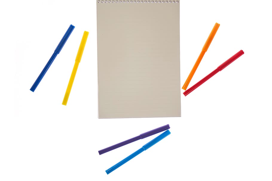 page, pen, colors, to write, note, paper, notebook, the work HD wallpaper