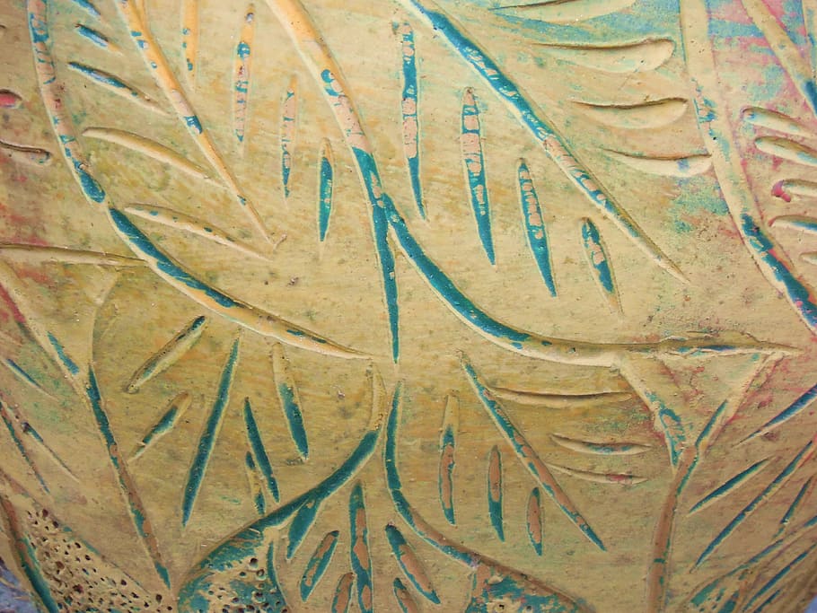 beige and blue wooden leaf decor, background, pattern, pattern background HD wallpaper