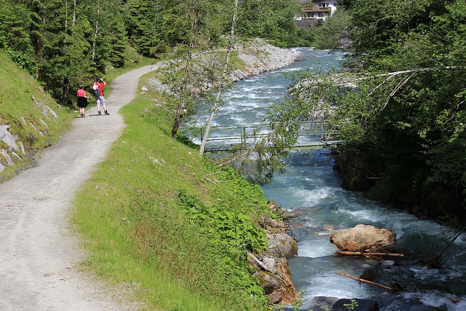 mountains, bach, water, river, murmur, cold, hike, torrent HD wallpaper